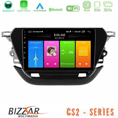 Bizzar CS2 Series 4Core Android14 2+32GB Opel Corsa F 2019-2023 Navigation Multimedia Tablet 9" Με Carplay & Android Auto