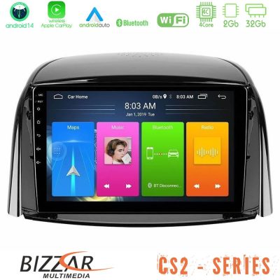 Bizzar CS2 Series 4Core Android14 2+32GB Renault Koleos 2007-2015 Navigation Multimedia Tablet 9" Με Carplay & Android Auto