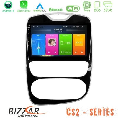 Bizzar CS2 Series 4Core Android14 2+32GB Renault Clio 2016-2019 Navigation Multimedia Tablet 10" Με Carplay & Android Auto