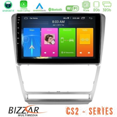Bizzar CS2 Series 4Core Android14 2+32GB Skoda Octavia 5 Navigation Multimedia Tablet 10" Με Carplay & Android Auto