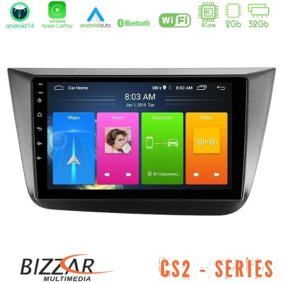 Bizzar CS2 Series 4Core Android14 2+32GB Seat Altea 2004-2015 Navigation Multimedia Tablet 9" Με Carplay & Android Auto
