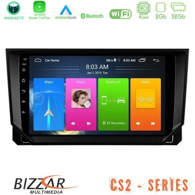 Bizzar CS2 Series 4Core Android14 2+32GB Seat Arona/Ibiza Navigation Multimedia Tablet 9" Με Carplay & Android Auto