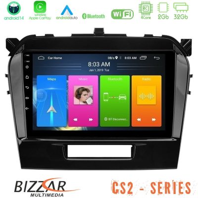 Bizzar CS2 Series 4Core Android14 2+32GB Suzuki Vitara 2015-2021 Navigation Multimedia Tablet 9" Με Carplay & Android Auto