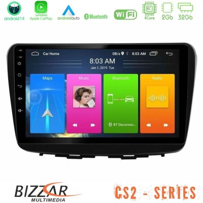 Bizzar CS2 Series 4Core Android14 2+32GB Suzuki Baleno 2016-2021 Navigation Multimedia Tablet 9" Με Carplay & Android Auto