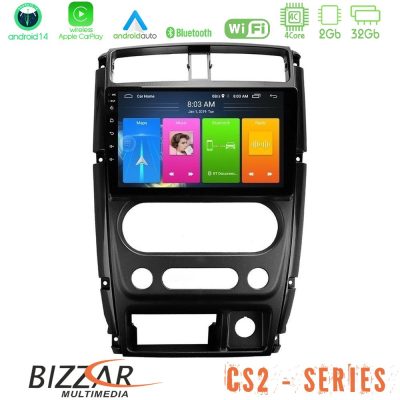 Bizzar CS2 Series 4Core Android14 2+32GB Suzuki Jimny 2007-2017 Navigation Multimedia Tablet 9" Με Carplay & Android Auto