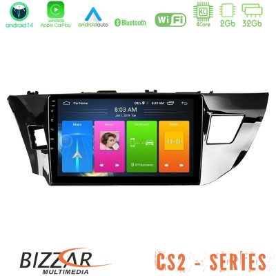 Bizzar CS2 Series 4Core Android14 2+32GB Toyota Corolla 2014-2016 Navigation Multimedia Tablet 9" Με Carplay & Android Auto