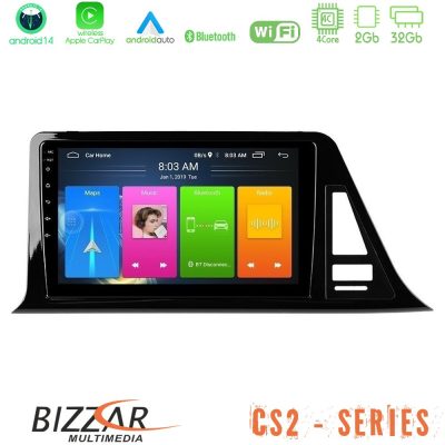 Bizzar CS2 Series 4Core Android14 2+32GB Toyota CH-R (Χωρίς Εργ.Οθόνη) Navigation Multimedia Tablet 9"  Με Carplay & Android Auto