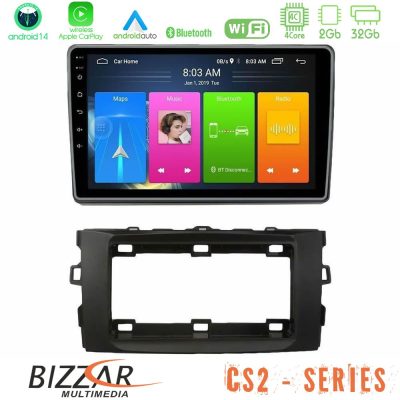 Bizzar CS2 Series 4Core Android14 2+32GB Toyota Auris 2013-2016 Navigation Multimedia Tablet 10" Με Carplay & Android Auto