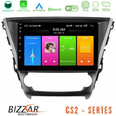 Bizzar CS2 Series 4Core Android14 2+32GB Toyota Avensis 2015-2018 Navigation Multimedia Tablet 9" Με Carplay & Android Auto