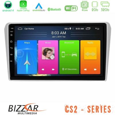 Bizzar CS2 Series 4Core Android14 2+32GB Toyota Avensis T25 02/2003–2008 Navigation Multimedia Tablet 9" Με Carplay & Android Auto