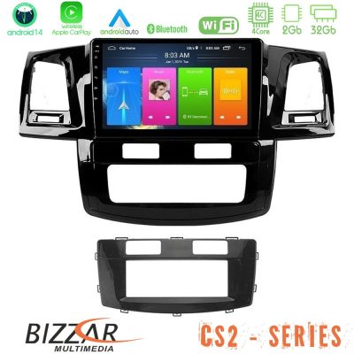 Bizzar CS2 Series 4Core Android14 2+32GB Toyota Hilux 2007-2016 Navigation Multimedia Tablet 9" Με Carplay & Android Auto