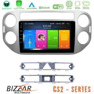 Bizzar CS2 Series 4Core Android14 2+32GB VW Tiguan Navigation Multimedia Tablet 9" Με Carplay & Android Auto