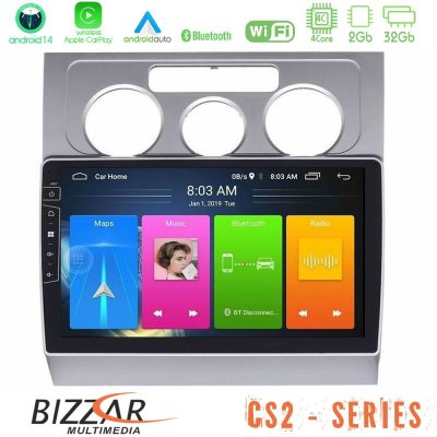 Bizzar CS2 Series 4Core Android14 2+32GB VW Touran 2003-2011 Navigation Multimedia Tablet 10" Με Carplay & Android Auto