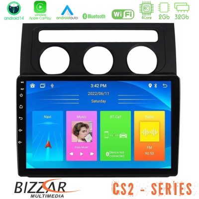 Bizzar CS2 Series 4Core Android14 2+32GB    VW Touran 2003-2011 Navigation Multimedia Tablet 10"  Με Carplay & Android Auto