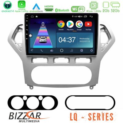 Bizzar LQ Series 4Core Android14 2+32GB Ford Mondeo 2007-2010 AUTO A/C Navigation Multimedia Tablet 9" Με Carplay & Android Auto