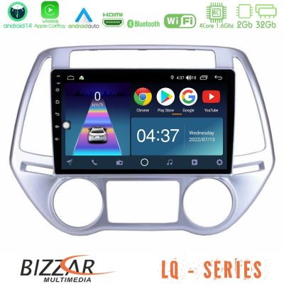 Bizzar LQ Series 4Core Android14 2+32GB Hyundai i20 2012-2014 Navigation Multimedia Tablet 9" Με Carplay & Android Auto