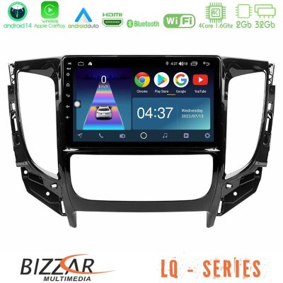 Bizzar LQ Series 4Core Android14 2+32GB Mitsubishi L200 2016-> & Fiat Fullback (Auto A/C) Navigation Multimedia Tablet 9" Με Carplay & Android Auto
