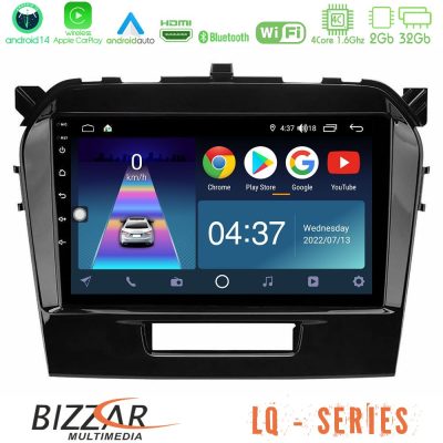 Bizzar LQ Series 4Core Android14 2+32GB Suzuki Vitara 2015-2021 Navigation Multimedia Tablet 9" Με Carplay & Android Auto