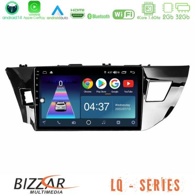 Bizzar LQ Series 4Core Android14 2+32GB Toyota Corolla 2014-2016 Navigation Multimedia Tablet 9" Με Carplay & Android Auto
