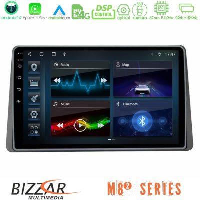 Bizzar M8² Series 8Core Android14 4+32GB  Dacia Duster 2019-> Navigation Multimedia Tablet 9" Με Carplay & Android Auto