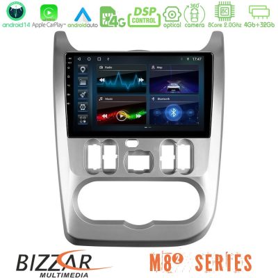 Bizzar M8² Series 8Core Android14 4+32GB  Dacia Duster/Sandero/Logan Navigation Multimedia Tablet 9" Με Carplay & Android Auto