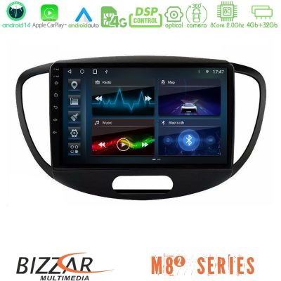 Bizzar M8² Series 8Core Android14 4+32GB  Hyundai i10 2008-2014 Navigation Multimedia Tablet 9" Με Carplay & Android Auto