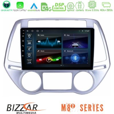 Bizzar M8² Series 8Core Android14 4+32GB  Hyundai i20 2012-2014 Navigation Multimedia Tablet 9" Με Carplay & Android Auto