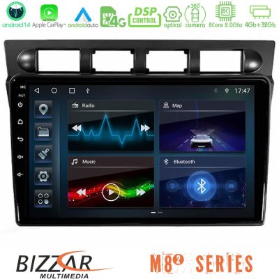 Bizzar M8² Series 8Core Android14 4+32GB  Kia Picanto 2004-2007 Navigation Multimedia Tablet 9″ Με Carplay & Android Auto
