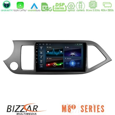 Bizzar M8² Series 8Core Android14 4+32GB  Kia Picanto Navigation Multimedia Tablet 9" Με Carplay & Android Auto