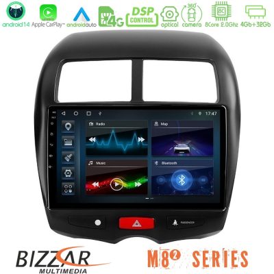 Bizzar M8² Series 8Core Android14 4+32GB  Mitsubishi ASX Navigation Multimedia Tablet 10" Με Carplay & Android Auto