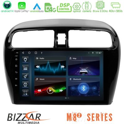 Bizzar M8² Series 8Core Android14 4+32GB  Mitsubishi Space Star 2013-2016 Navigation Multimedia Tablet 9" Με Carplay & Android Auto