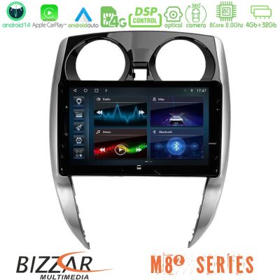 Bizzar M8² Series 8Core Android14 4+32GB  Nissan Note 2013-2018 Navigation Multimedia Tablet 10" Με Carplay & Android Auto