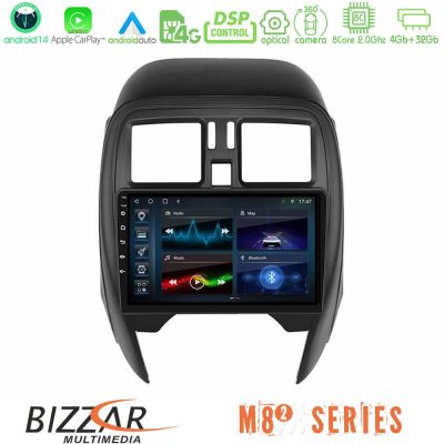 Bizzar M8² Series 8Core Android14 4+32GB  Nissan Micra 2013-2016 Navigation Multimedia Tablet 9"  Με Carplay & Android Auto