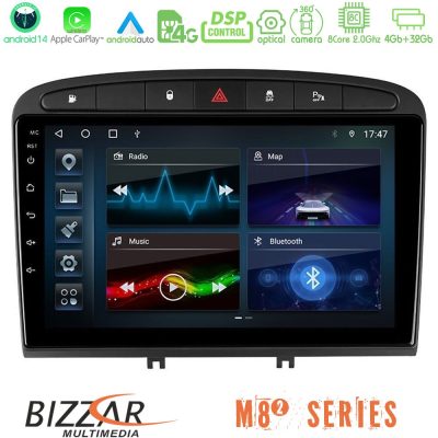 Bizzar M8² Series 8Core Android14 4+32GB  Peugeot 308/RCZ Navigation Multimedia Tablet 9" Με Carplay & Android Auto