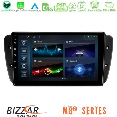 Bizzar M8² Series 8Core Android14 4+32GB  Seat Ibiza 2008-2012 Navigation Multimedia Tablet 9" Με Carplay & Android Auto