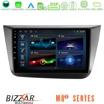 Bizzar M8² Series 8Core Android14 4+32GB  Seat Altea 2004-2015 Navigation Multimedia Tablet 9" Με Carplay & Android Auto
