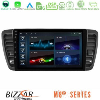Bizzar M8² Series 8Core Android14 4+32GB  Subaru Legacy/Outback 2002-2008 Navigation Multimedia Tablet 9" Με Carplay & Android Auto