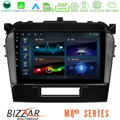 Bizzar M8² Series 8Core Android14 4+32GB  Suzuki Vitara 2015-2021 Navigation Multimedia Tablet 9" Με Carplay & Android Auto