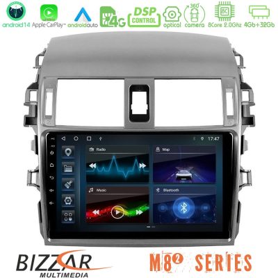 Bizzar M8² Series 8Core Android14 4+32GB  Toyota Corolla 2008-2010 Navigation Multimedia Tablet 9" Με Carplay & Android Auto