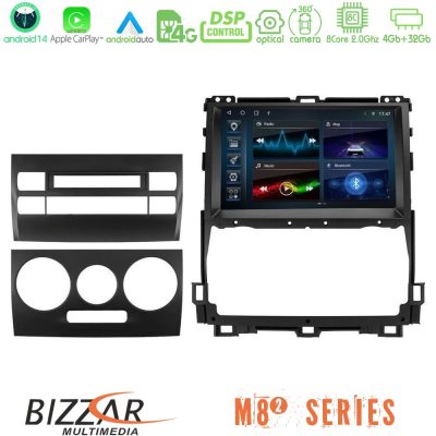 Bizzar M8² Series 8Core Android14 4+32GB  Toyota Land Cruiser J120 2002-2009 Navigation Multimedia Tablet 9" Με Carplay & Android Auto