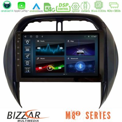 Bizzar M8² Series 8Core Android14 4+32GB  Toyota RAV4 2001-2005 (Auto A/C) Navigation Multimedia Tablet 9" Με Carplay & Android Auto