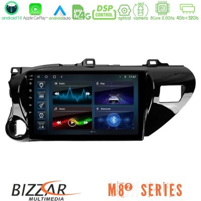Bizzar M8² Series 8Core Android14 4+32GB  Toyota Hilux 2017-2021 Navigation Multimedia Tablet 10" Με Carplay & Android Auto