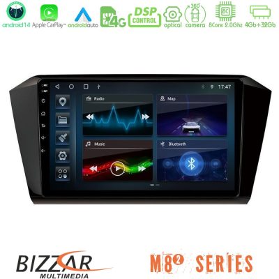Bizzar M8² Series 8Core Android14 4+32GB  VW Passat Navigation Multimedia Tablet 10" Με Carplay & Android Auto