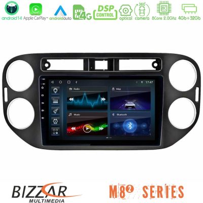 Bizzar M8² Series 8Core Android14 4+32GB  VW Tiguan Navigation Multimedia Tablet 9" (23mm alarm button) Με Carplay & Android Auto