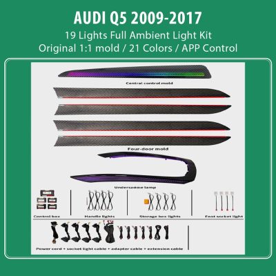 DIQ AMBIENT AUDI Q5 8R FULLKIT (Digital iQ Ambient Light Audi Q5 mod. 2008-2017, 19 Lights)