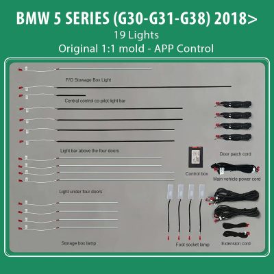 DIQ AMBIENT BMW S.5 (G30-G31-G38) Mod.2018> (Digital iQ Ambient Light BMW Series 5 mod.2018>, 19 Lights)