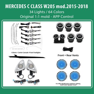 DIQ AMBIENT 8161 DCP2 BENZ C (W205) FULLKIT (Digital iQ Ambient Light for Mercedes C (W205) mod.2015-2018, 34 Lights)