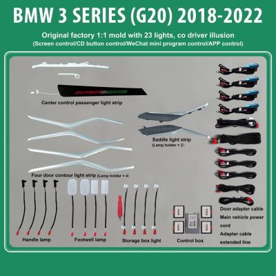 DIQ AMBIENT BMW S.3 (G20) mod. 2018> (Digital iQ Ambient Light BMW Series 3 mod.2018>, 23 Lights)