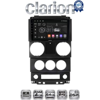 CLARION GL32748C Οθόνη OEM Multimedia Αυτοκινήτου για Jeep Wrangler 2007 > 2011 (CarPlay/AndroidAuto/BT/GPS/WIFI/GPRS)