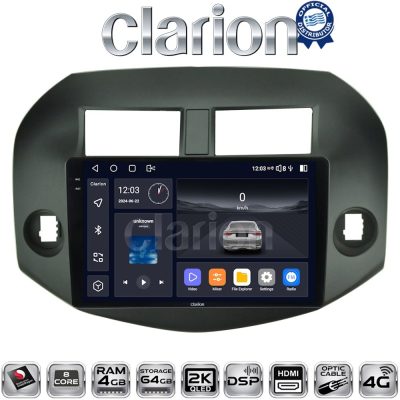 CLARION GL74018B Οθόνη OEM Multimedia Αυτοκινήτου για TOYOTA RAV4 2006-2012 (CarPlay/AndroidAuto/BT/GPS/WIFI/GPRS)